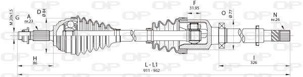 OPEN PARTS Piedziņas vārpsta DRS6401.00